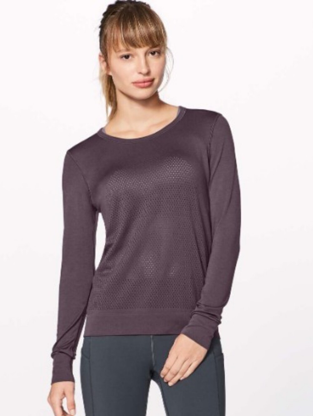 lululemon athletica Perforated Crewneck Sweatshirt in Brown